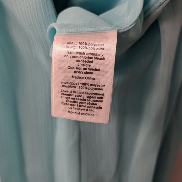 David's Bridal Strapless Light Teal (spa?) Bridesmaid Dress Size 6 - Picture 4 of 7